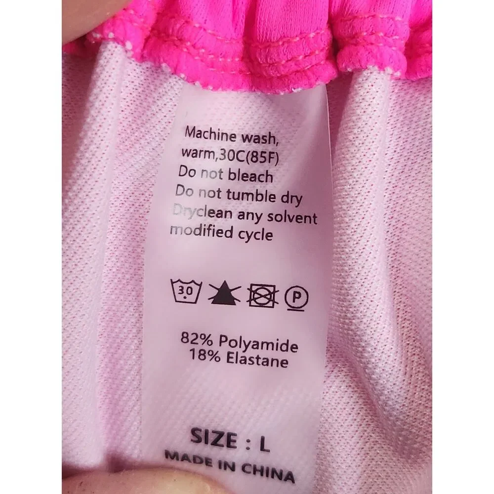 Women's one pc. monokini bathing suit hot pink size large